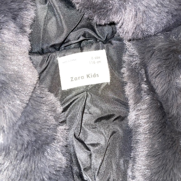 Zara Kids Faux Fur Jacket Size 6 - Picture 2 of 4